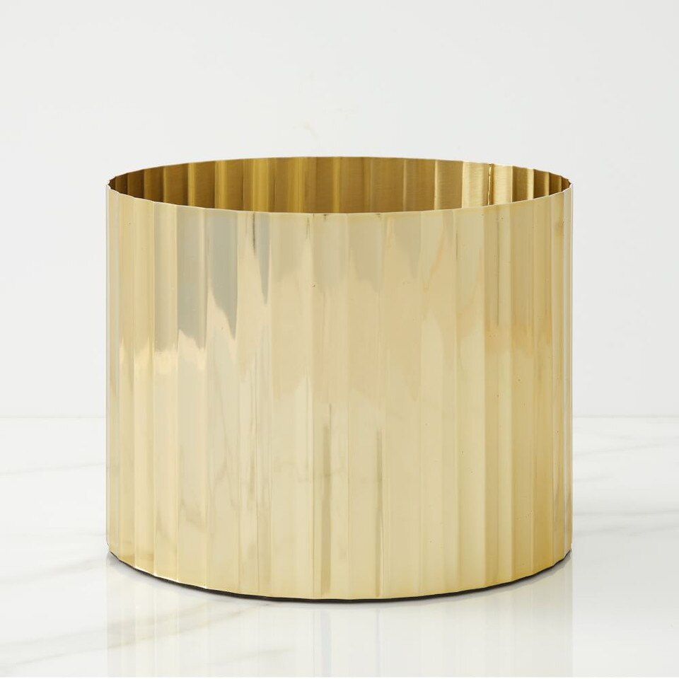 Pure Foundations Metal Tabletop Planters Polished Brass West Elm Australia